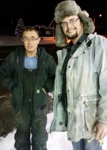 Magic makers Lenza Wilson and Zak Wilson pose for the camera Chrismas Eve before taking the light parade out for the night, Escalante, Utah, Dec. 24, 2015 | Photo courtesy of Jessica Ball, St. George News