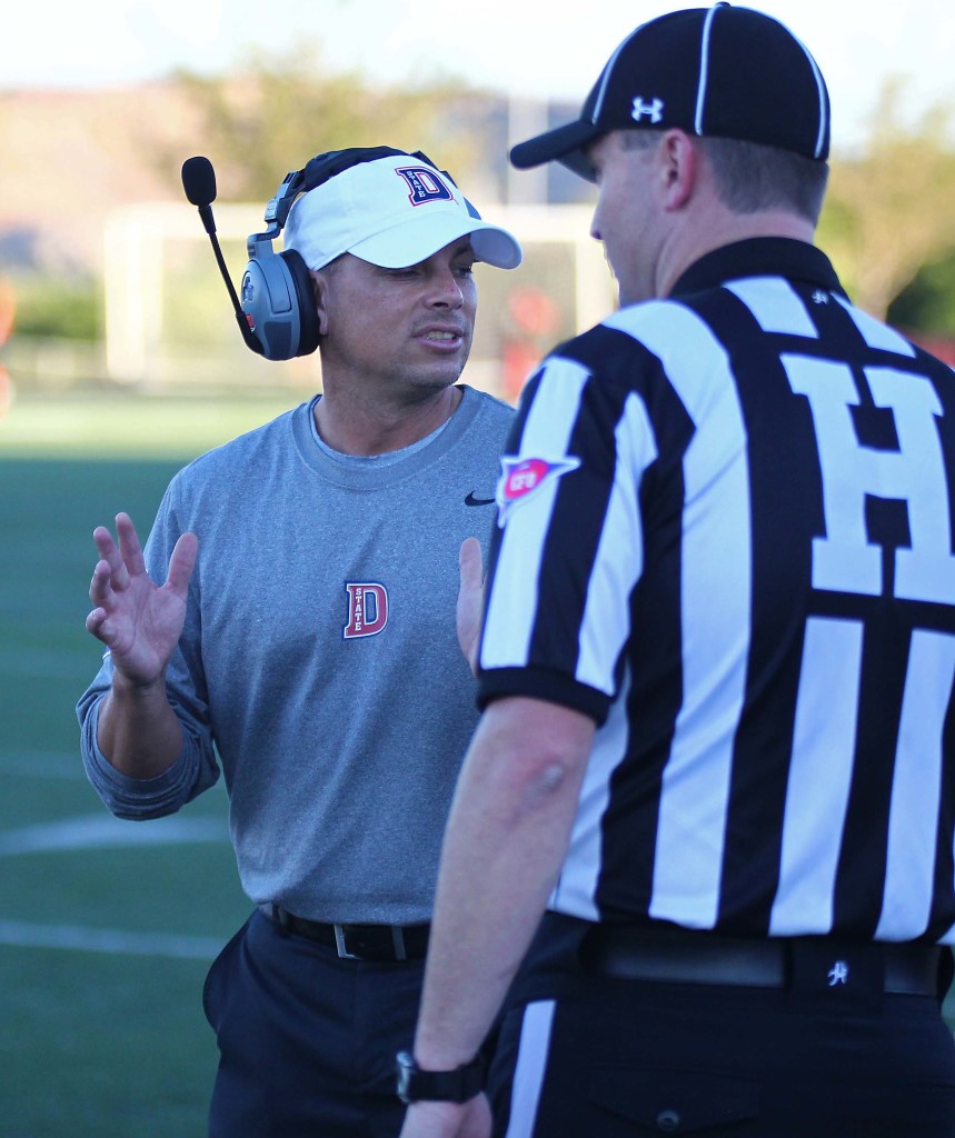 Shay McClure was just named as the Dixie State head football coach, file photo from Dixie State vs. Azusa Pacific, St. George, Utah, Sept. 26, 2015, | Photo by Robert Hoppie, ASPpix.com, St. George News