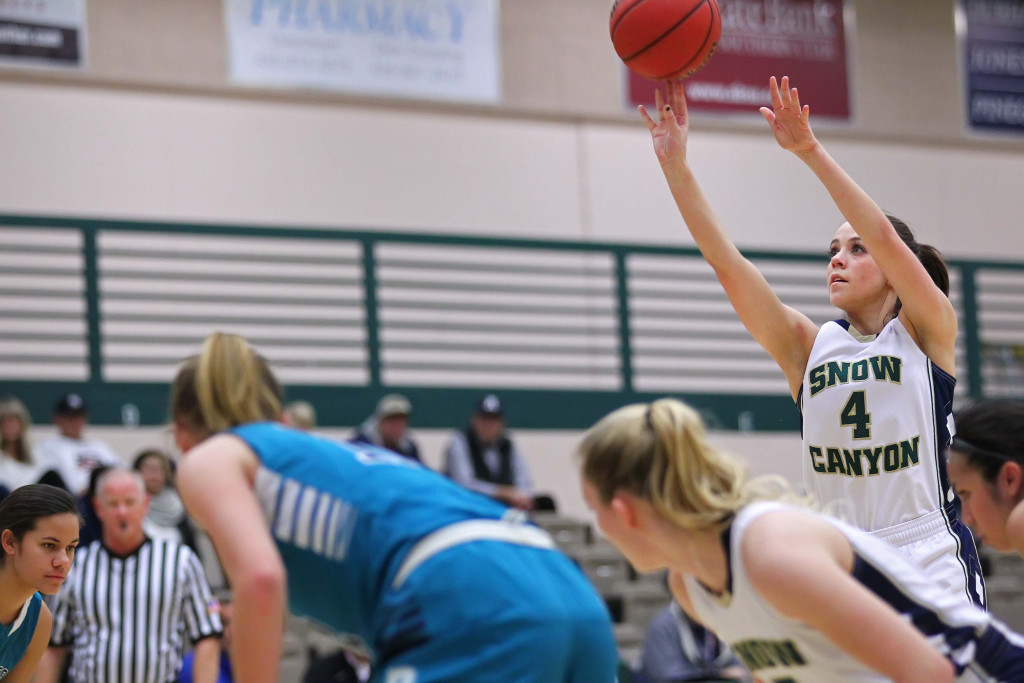 Snow Canyon's Sydney Bott (4), Snow Canyon vs. Juan Diego, Girls Basketball, St. George, Utah, Dec. 3rd, 2015, | Photo by Robert Hoppie, ASPpix.com, St. George News