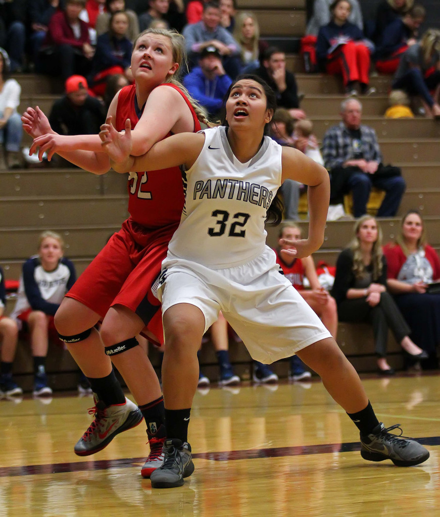 Pine View's Natasha Fiame (32), Pine View vs. Springville, Girls Basketball, St. George, Utah, Dec. 4, 2015, | Photo by Robert Hoppie, ASPpix.com, St. George News
