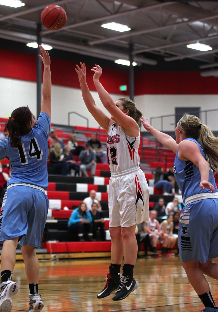 Hurricane's Morgan Hunstman (12), Hurricane vs. Canyon View, Girls Basketball, Hurricane, Utah, Dec. 8, 2015, | Photo by Robert Hoppie, ASPpix.com, St. George News