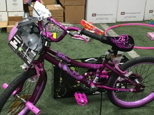 A bicycle in the Toys for Tots warehouse in Cedar City will be delivered to one fortunate child on Christmas Day. Cedar City, Utah, Dec. 23, 2015 | Photo by Tracie Sullivan, St. George News / Cedar City News