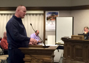 Cedar City Fire Chief Mike Phillips discusses study results with the council in council chambers, Cedar City, Utah, Dec. 2, 2015 | Photo by Carin Miller, St. George News