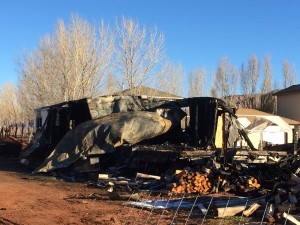 What the Barlow family returned to the morning after the fire, The Barlow's property, Centennial Park, Ariz., Dec. 19, 2015 | Courtesy of Jennifer Barlow, St. George News