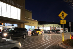 3 UHaul trucks parked in front of Bloomington Wal-Mart for KONY Coins for Kids to transport toys for wrapping, St. George, Utah, Dec. 16, 2015| Photo by Cody Blowers