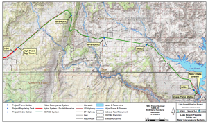 Map of proposed Lake Powell pipeline route | Image courtesy Utah Division of Water Resources | Click image to enlarge