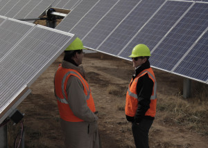 Developers discuss the final completion of an 8-year endeavor in solar fields at the Utah Red Hills Renewable Park, Parowan, Utah, Dec. 10, 2015 | Photo taken by Carin Miller, St. George News