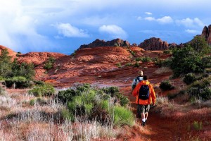 Hikers on the Petrified Sand Dunes trail in Snow Canyon State Park, Ivins, Utah, date not specified | Photo courtesy of Utah State Parks, St. George News