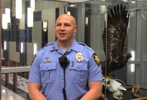 School Resource Officer Matt Schuman, of the St. George Police Department. Schuman is credited with saving the life of Megan Rowley, 14, was sent to the hospital after collapsing at Dixie Middle School and going into cardiac arrest. Schuman gave Megan CPR until the ambulance arrived, St. George, Utah, Dec. 11, 2015 | Photo courtesy of Fox 13 News, St. George News