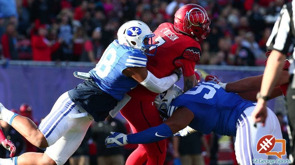 BYU vs. Utah, Las Vegas Bowl, NCAA college football game Saturday, Dec. 19, 2015, in Las Vegas. (Photo by BYU Photo)