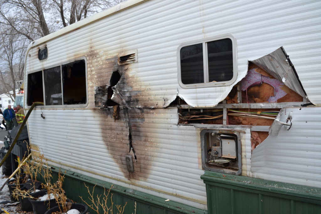 Fire destroyed a trailer, Parowan, Utah, Jan. 18, 2016 | Photo by Emily Hammer, St. George News