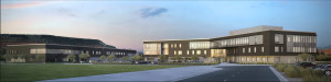 An architectural rendering of DXATC's new building at the Ridge Top Complex | Image courtesy of DXATC