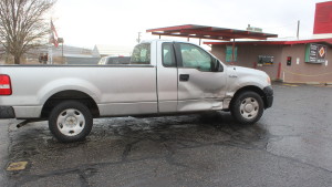 A Ford F-150 truck was damaged in a collision on St. George Boulevard, St. George, Utah, Jan. 5, 2016 | Photo by Don Gilman, St. George News