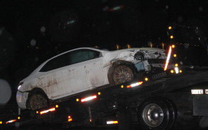 Extensive front end damage resulting from a single-car accident on northbound Interstate 15 near mile marker 6, St. George, Utah, Jan. 5, 2016| Photo by Cody Blowers, St. George News