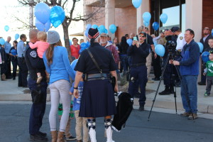 Officers, families, friends, and others in the community attend the "Balloons to Heaven" event honoring fallen Unified Police Officer Doug Barney, held at the St. George Police Department, St. George, Utah, Jan. 27, 2016| Photo by Cody Blowers, St. George News 