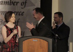 Young Citizen of the Year Award winner Kaliegh Bronson accepts her award at the 65th Annual Best of Cedar City Awards Gala, Southern Utah University Ballroom, Cedar City, Utah, Jan. 20, 2016 | Photo by Carin Miller, St. George News