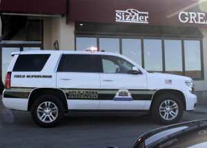 A woman on-foot was struck by a white Mitsubishi Galant while crossing the road at 200 North and Main Street near Sizzler, Cedar City, Utah, Jan. 28, 2016 | Photo by Carin Miller, St. George News 