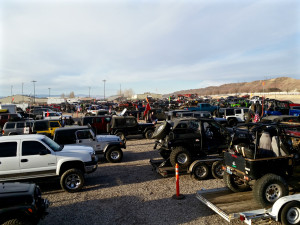 Winter 4x4 Jamboree participants line up for trails, Hurricane, Utah, Jan. 23, 2015 | Photo courtesy Desert RATS, St. George News