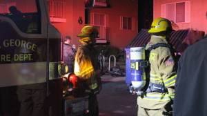 Firefighters responded to a potential structure fire that resulted in the evacuation one of the building at the Avalon Apartments complex at 333 S. 1000 East, St. George, Utah, Jan. 11, 2016 | Photo by Mori Kessler, St. George News