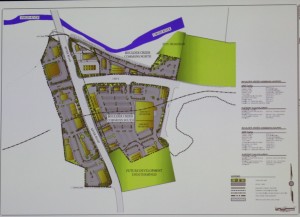 A conceptual map of the layout of the Boulder Creek Commons shopping center, as displayed via a projector during a St. George City Council meeting, St. George, Utah, Jan. 7, 2016 | Photo my Mori Kessler, St. George News