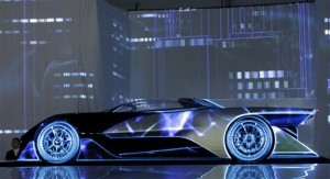 The FFZero1 by Faraday Future is displayed at CES Unveiled, a media preview event for CES International Monday, Jan. 4, 2016, in Las Vegas. The high performance electric concept car was unveiled during a news conference by Faraday Future | AP Photo/Gregory Bull, St. George News