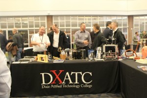 Dixie Applied Technology College table at the 2016 What's Up Down South Economic Summit. They were a part of a spotlight on tech-based businesses at the summit. The DXATC also had a groundbreaking for its new campus at the Ridge Top Complex later that day, St. George, Utah, Jan. 14, 2016 | Photo by Mori Kessler, St. George News