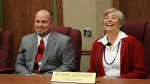 (R-L) Newly elected Washington City Council members Kolene Granger and Troy Belliston, Washington City, Utah, Jan. 4, 2016 | Photo by Mori Kessler, St. George News