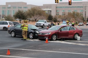 An accident Friday morning on River Road injured one female. St. George, Utah, Jan. 15, 2016 | Photo by Ric Wayman, St. George News