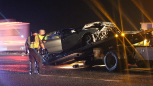 A U-turn attempt on state-route 9 resulted in a Ford Taurus and Toyota SUV colliding the westbound lanes near I-15 Exit 16. The occupants of the Ford Taurus, the driver – who attempted the U-turn – and a passenger, were taken to Dixie Regional Center with injuries, a Utah Highway Patrol trooper said, Washington County, Utah, Jan. 6, 2016 | Photo by Mori Kessler, St. George News