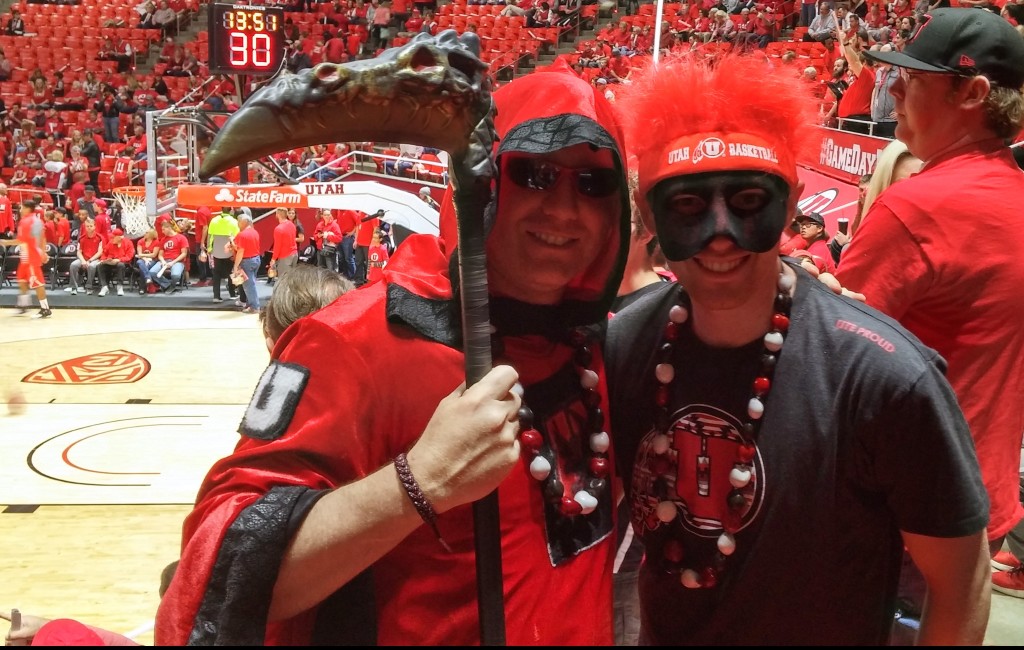 Dwayne Vance (L) and Josh Vance geared up for the Utah-Arizona game. | Photo courtesy Dwayne Vance