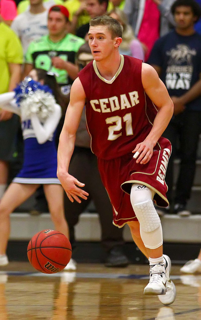 Cedar's Keenan Nielson (21), Dixie vs. Cedar, Boys Basketball, St. George, Utah, Feb. 12, 2016, | Photo by Robert Hoppie, ASPpix.com, St. George News