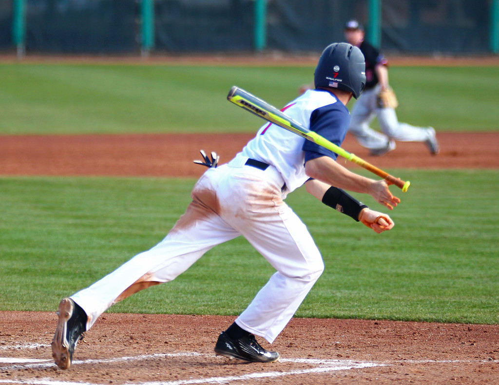 Dixie State's Tanner Morache (7), Dixie State University vs. Northwest Nazarene University, Baseball, St. George, Utah, Feb. 13, 2016, | Photo by Robert Hoppie, ASPpix.com, St. George News