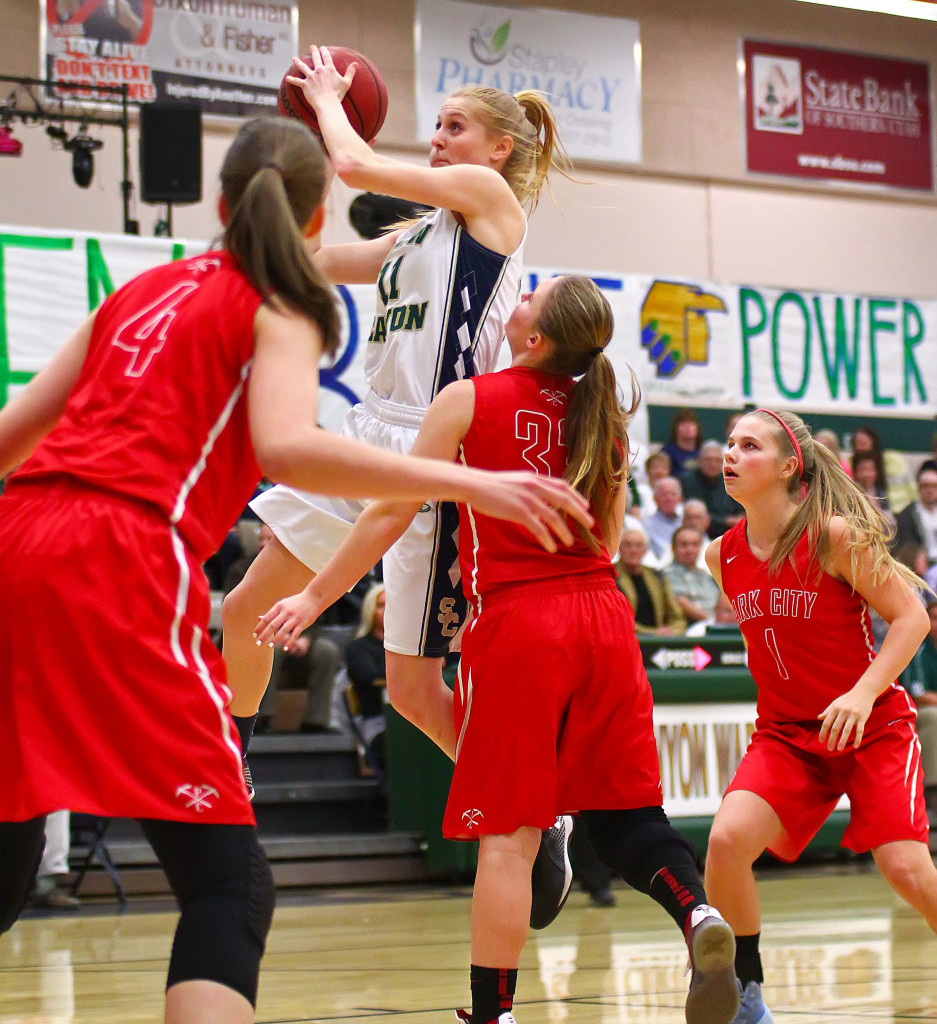 Snow Canyon's Nikenna Durante (11), Snow Canyon vs. Park City, Girls Basketball, St. George, Utah, Feb. 19, 2016, | Photo by Robert Hoppie, ASPpix.com, St. George News