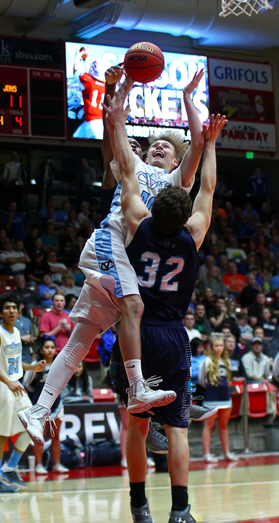 Canyon View's Jacob Carrington (10), Canyon View vs. Juan Diego, 3A State Basketball Tournament, Boys Basketball, Cedar City, Utah, Feb. 26, 2016, | Photo by Robert Hoppie, ASPpix.com, St. George News