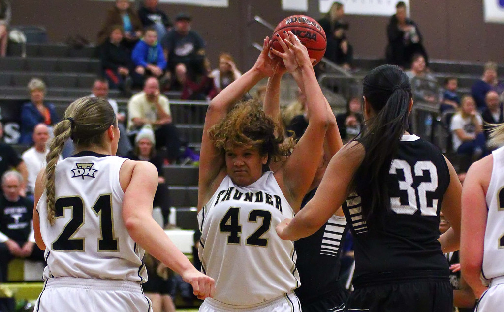 Desert Hills'  Jessica Bills (42), Desert Hills vs. Pine View, Girls Basketball, St. George, Utah, Feb. 9, 2016, | Photo by Robert Hoppie, ASPpix.com, St. George News