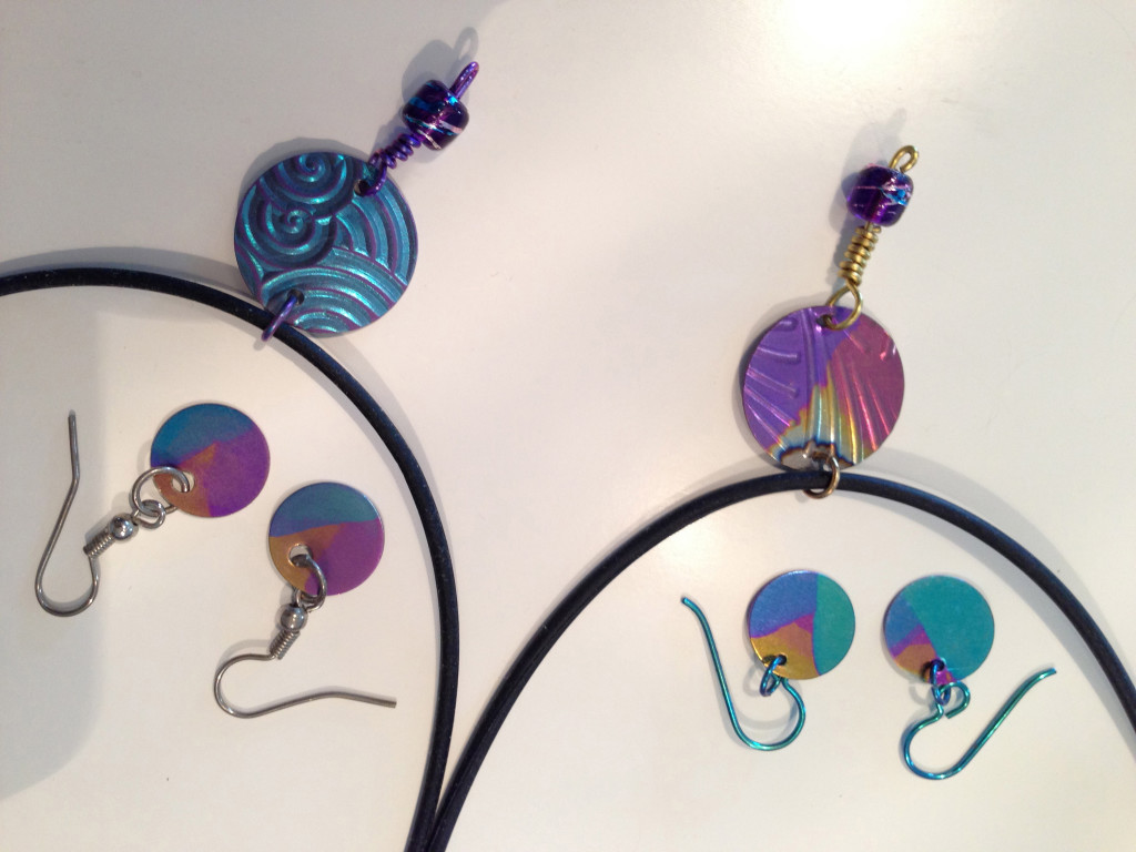  Jewelry created by Patricia Hill for her workshops utilizing chemistry for art, facilitated by CCAC grant.