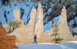 A cross-country skier enjoys stunning winter landscapes in Bryce Canyon, Utah, date not specified | Photo courtesy of Ruby's Inn, St. George News