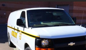 A Washington County Sheriff’s van leaves the courthouse with Fundamentalist Church of Jesus Christ of Latter Day members indicted in a government fraud case following an initial court appearance Wednesday, St. George, Utah, Feb. 24, 2015 | Photo by Mike Cole, St. George News 