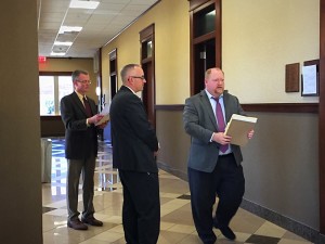 Prosecution and defense attorneys make their way into court as three members of the Fundamentalist Church of Jesus Christ of Latter Day Saints appeared in court for an initial hearing on conspiracy and money laundering charges, St. George, Utah, Feb. 26, 2016 | Photos by Kimberly Scott, St. George News