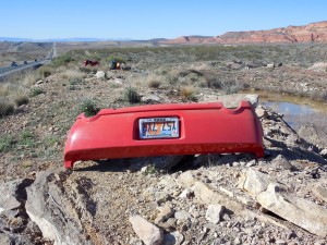 An accident on I-15 near Leeds Monday morning injures one person and triggers a second accident, Leeds, Utah, Feb. 29, 2016 | Photo by Julie Applegate, St. George News