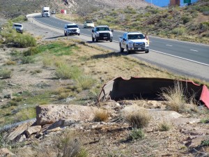 An accident on I-15 near Leeds Monday morning injures one person and triggers a second accident, Leeds, Utah, Feb. 29, 2016 | Photo by Julie Applegate, St. George News