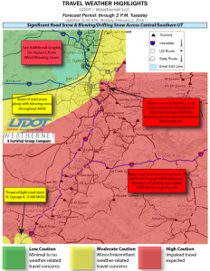 Travel weather highlights for Utah, Feb 1, 2016 | Photo courtesy of UDOT, St. George News