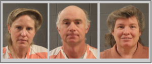 L-R: Ruth Peine Barlow, Winford J. Barlow, Kristal Meldrum Dutson, each booked into Washington County Purgatory Correctional Facility Tuesday in connection with a federal indictment naming 11 leaders and members of the Fundamentalist Church of Jesus Christ of Latter Day Saints on conspiracy and money laundering charges, Davis and Washington counties, respectively, Feb. 23, 2016 | Photos courtesy of Washington County Sheriff's Office, St. George News