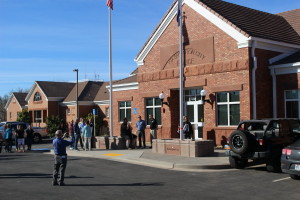 Washington City officials, police and residents gathered at the new Washington City Police Station at 135 N. 100 East to commemorate the opening of the new facility with a ribbon cutting. The new 18,000-square foot building provides much needed space for police operations and services, Washington City, Utah, Feb. 23, 2016 | Photo by Mori Kessler, St. George News