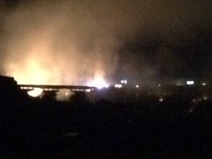 Brush fire on I-15 near Littlefield, Arizona, shut down both north and southbound lanes of travel, Littlefield, Arizona, Feb. 29, 2016 | Photo by Ric Wayman, St. George News