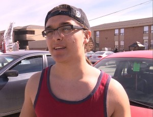 Dixie State University freshman Lorenzo Silva was evacuated from his apartment Monday after a fire started in a neighboring apartment, St. George, Utah, Feb. 15, 2016 | Photo by Sheldon Demke, St. George News