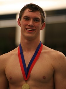 State champion Nathan Wallace (50-free), 3A State Championships, Provo, Utah, Feb. 12, 2016 | Photo by Jeanine Draney, special to St. George News