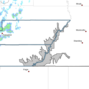 Dots denote area subject to a wind advisory issued by the National Weather Service at radar time 12:02 p.m., March 22, 2016 | Map courtesy of NWS, St. George News | Click on map to enlarge