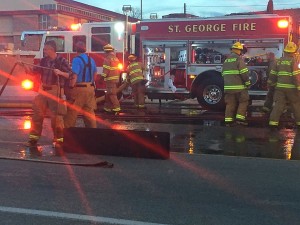 Firefighters clean up after a house fire on 100 South and 300 East, St. George, Utah, March 1, 2016 | Photo by Kimberly Scott, St. George News