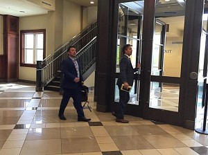 Defense attorneys leave the courthouse following a status hearing held in federal court for 11 members of the Fundamentalist Church of Jesus Christ of Latter Day Saints named in a federal indictment case alleging the 11 defendants took part in a multimillion-dollar food stamp fraud and money laundering scheme, St. George, Utah, March 22, 2016 | Photo by Kimberly Scott, St. George News